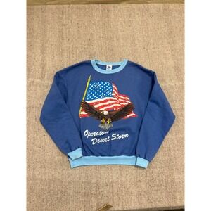 Vintage Operation Desert Storm Sweatshirt Mens Medium Blue 1990s USA